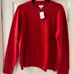 J. Crew Red Extra- Soft Crewneck Sweater